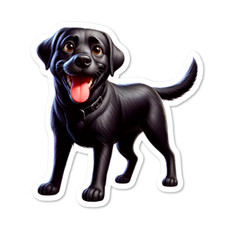 Black Labrador Retriever Dog Vinyl Sticker, Water Resistant, Indoor Use, 2 Sizes