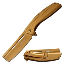 MTech Linerlock Assisted Folding Knife 3.5" 3Cr13 Steel Blade Stainless Handle