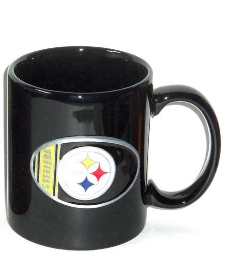 Taza de café NFL Pittsburgh Steelers Dallas Cowboys peltre negro nueva - Imagen 2 de 7