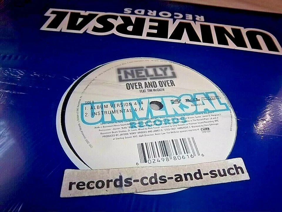 NELLY/TIM McGRAW-OVER AND OVER-2 VERSIONS-UNIVERSAL B000475-11 NEW SEALED 12" Foto 2 de 2