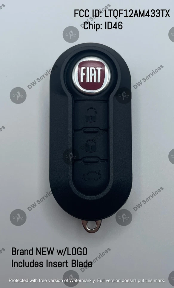 ¡NUEVO! FIAT 500 Mando a distancia de 3 botones Llavero abatible LTQF12AM433TX Delphi BCM CITY RAM Foto 2 de 4