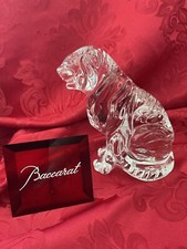 FLAWLESS Exquisite BACCARAT France Art Glass 6 Crystal BENGAL TIGER LION Figure