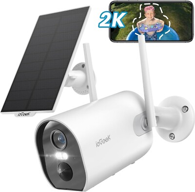 ieGeek Outdoor 2K Solar Security Camera Wireless Home WiFi Battery CCTV System