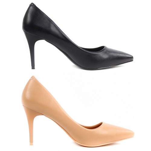 Scarpe Donna Tacco Decoltè Nere Beige Nude Decollete Tacchi a Spillo Opaco  | eBay