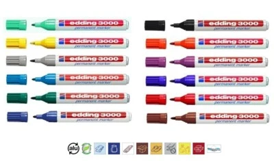 Edding 3000 Original Permanentmarker Marker Filzstift Alu 1,5-3mm Farbauswahl