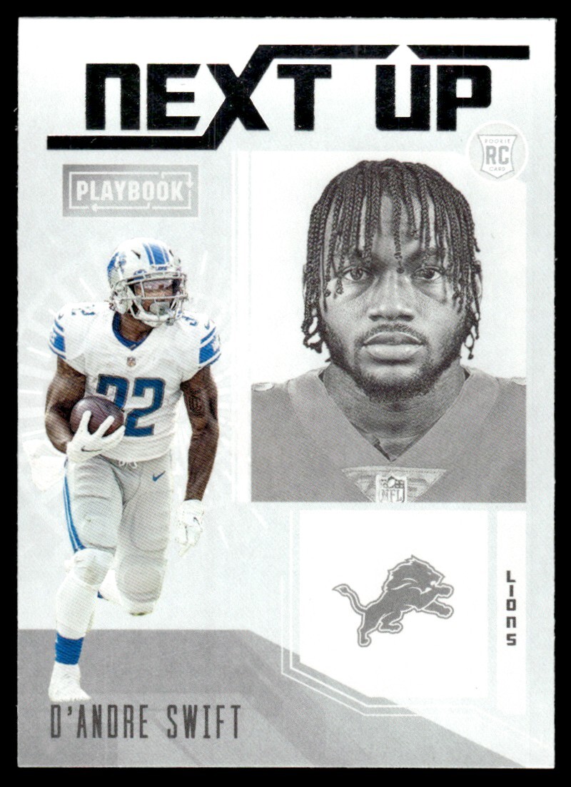 2020 Panini Playbook Next Up D'Andre Swift Rookie Detroit Lions #NU-9