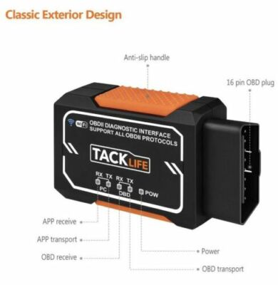 Car WIFI OBD2 Tacklife Wireless OBDll Diagnostic Real-Time Scanning Tool