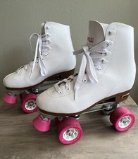 Chicago Roller Skates Classic White/Pink Quad Rink 400 Women's Size 7 With Box