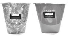 TAHARI RESIN GRAY MARBLE LOOK OR SOLID GREY WASTE BASKET,TRASH CAN,BIN -10 LITER