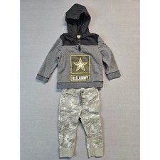 Conjunto de conjunto de jogger camuflaje del ejército de los Estados Unidos para niños con capucha pantalones conjunto 4T gato y gato