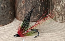  3 x cascade Salmon Flies Black Osprey Doubles size 10