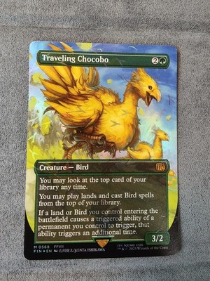Traveling Chocobo BORDERLESS CHOCOBO TRACK FOIL - MTG Final Fantasy #568 - NM