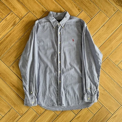 Ralph Lauren Herren Freizeithemd Casual Langarm Klassischer kariert Blau Weiß XL - Bild 1 von 4