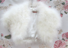 John Lewis Ivory MARABOU FEATHER Fur BRIDAL Shrug Jacket S 8/10  £95 Worn Once