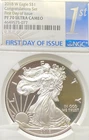 2018 W $1 AMERICAN SILVER EAGLE 1st DAY ISSUE CONGRATS NGC PF 70 ULTRA CAMEO