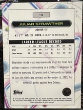 Julian Strawther 2024 Topps Chrome Cosmic Rookie Card Denver Nuggets NBA RC. rookie card picture