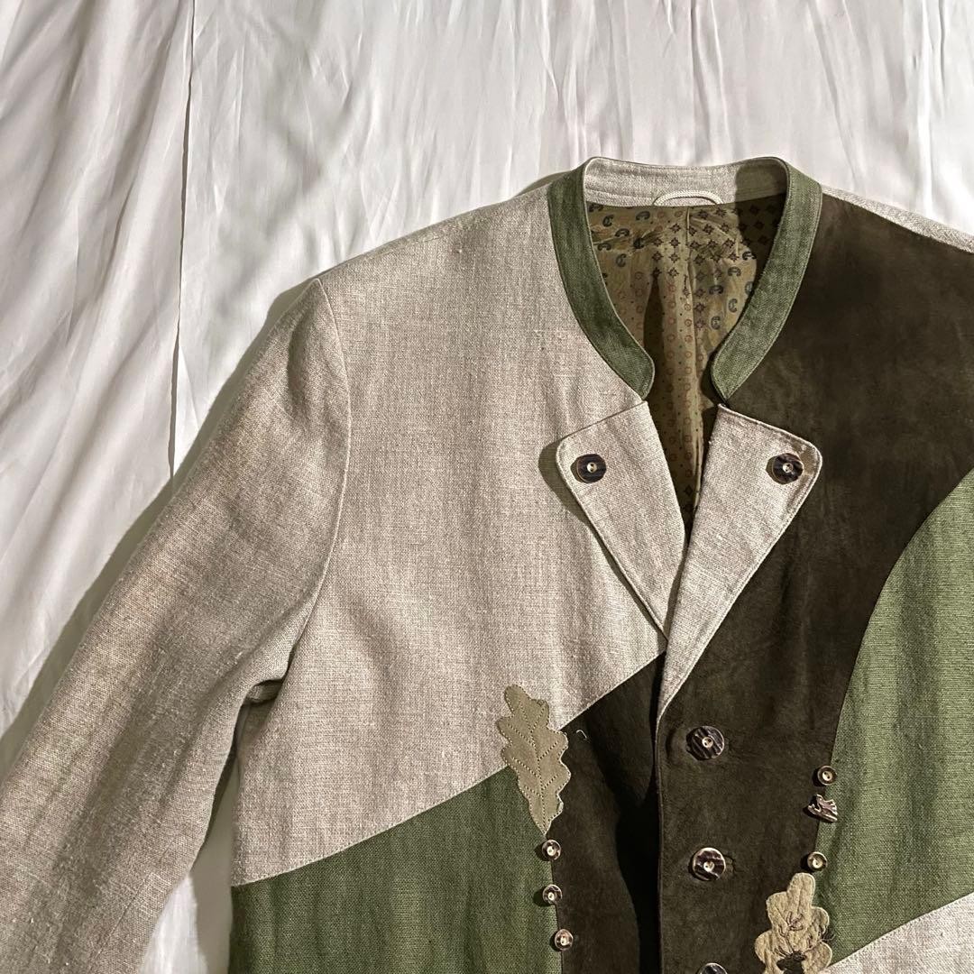 USED VINTAGE TYROLEAN PATCHWORK LINEN JACKET BY K… - image 3