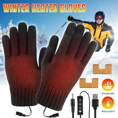 MARKENLOS 2x USB Beheizbare Handschuhe Motorrad Heizhandschuhe Handwärmer Winter Geschenke