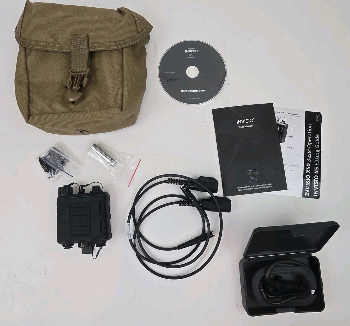 個人装備 Authentic Invisio X50 Full set Genuine INVISIO X50 DUAL COMMS Gen II Kit With X5 Headset | eBay