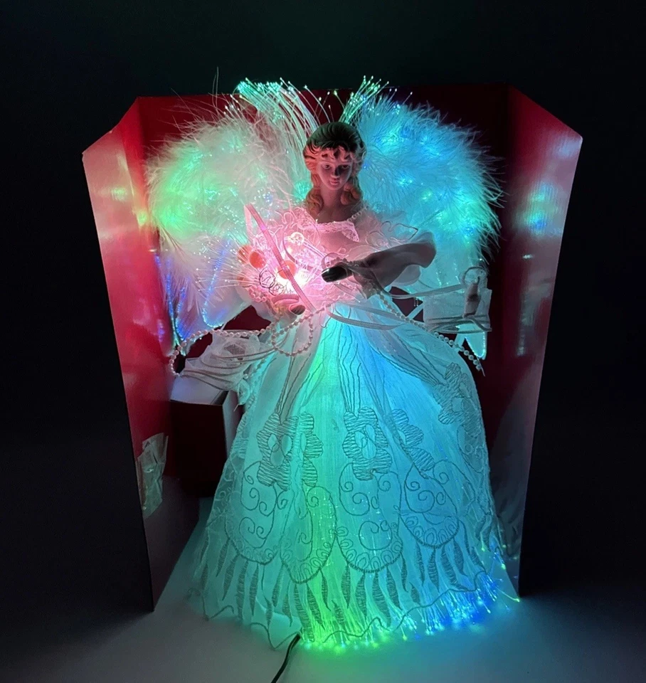 Kurt Adler 12” Angel Christmas Tree Topper LED Fiber Optic Color Changing Lights - Image 4 of 4