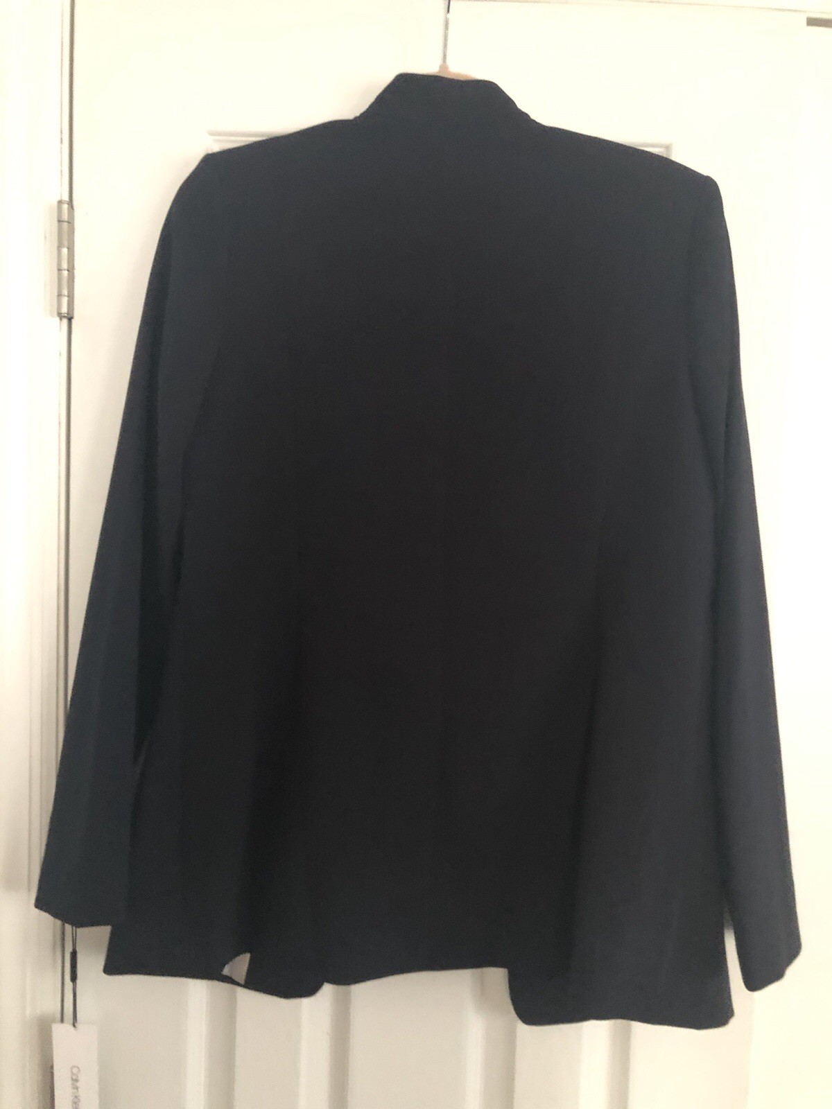 Calvin Klein Navy Blue Open Suit Jacket New Gold Zipper Pockets Size 6 Business thumbnail 8