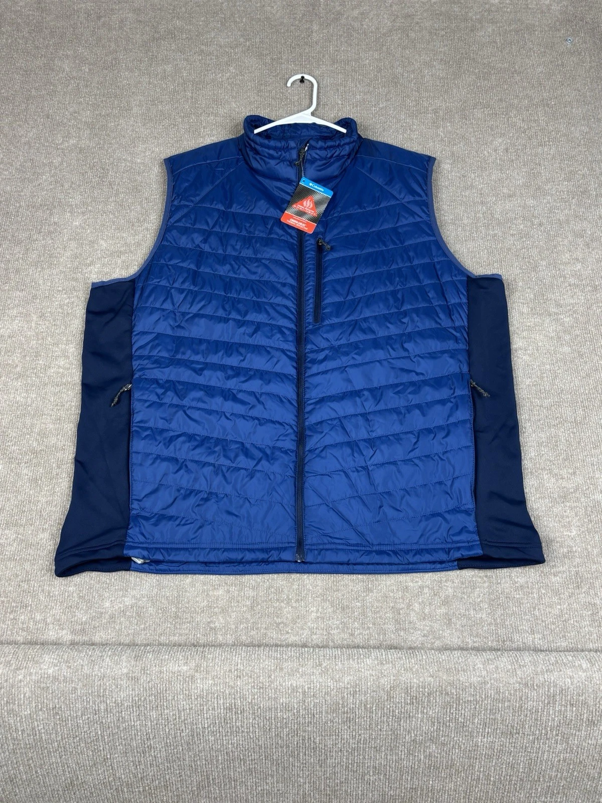NWT Columbia Mens 2XL Cascade Trail II Vest Omni-Heat Thermal Reflective Blue