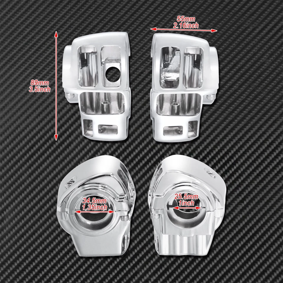 All Chrome Switch Housring Cover + Button Cap Cover Fit For Harley Touring 2013 - Image 2 of 4