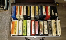 Vintage WORKING Lot of 24 Classic Rock  Roll 8 Track Tape Cartridges NICE COND.