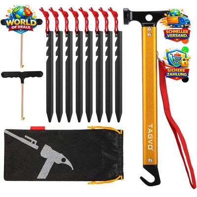 Camping Hammer Multifunktion Hochcarbonstahl Zelt Hammer mit Zeltpfahlentferner