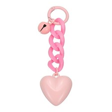 Plastic Cute Heart Keychain for Women for Handbag Pink