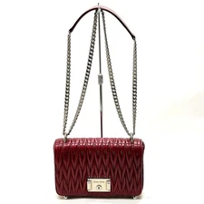 NO TARIFF Miu Miu Shoulder Bag Red Leather 3967857