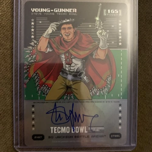 Bo Jackson Battle Arena Tecmo Bowl Young-Gunner Inspired Ink Auto Steve Young