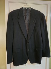 Men's Harrods Knightsbridge By Canali Milano Wool/Cashmere Black Blazer Size 46