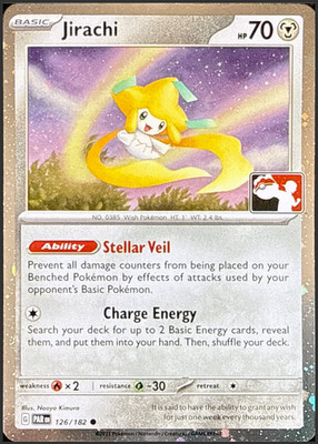 126/182 Jirachi - Stamped Pokemon - Paradox Rift - Cosmos Holo  - NM/M