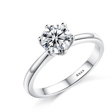1ct Ladies Sterling Silver Cubic Zirconia Engagement Solitaire Ring Sizes I-U