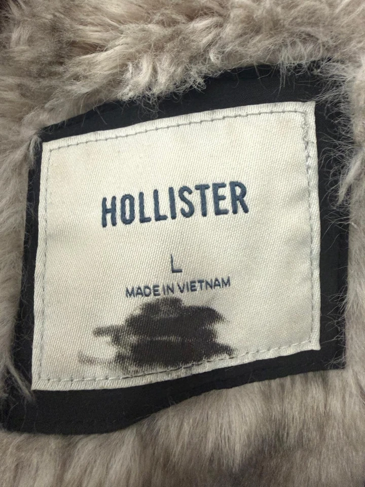 Chaqueta con Capucha Hollister Para Mujer Negra Parka Forrada de Piel Sintética Talla L - #9006 Foto 3 de 4