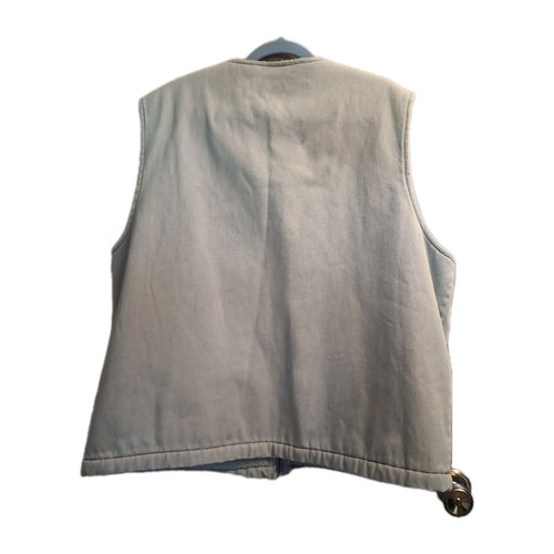 Woolrich Sherpa Fleece Lined Vest Mens XL Beige Full Zip Canvas Chore Barn - Picture 2 of 9