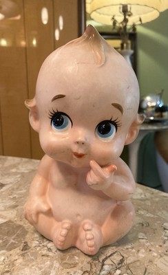 Vintage Lefton Kewpie Baby Doll Vase Planter #3631, Decorative Planter MCM