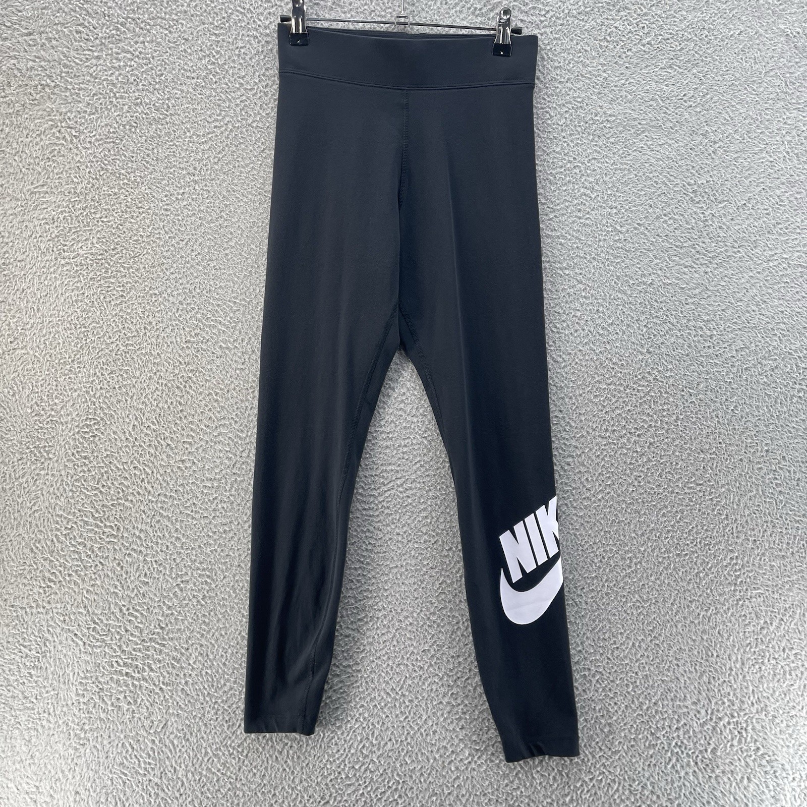 Nike Leggings Donna Piccolo Nero Big Swoosh Cotone Elasticizzato Palestra Atletico Comfort