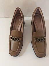 Nordstrom Bernice Leather Loafer Pump In Tan Size 8.5 M