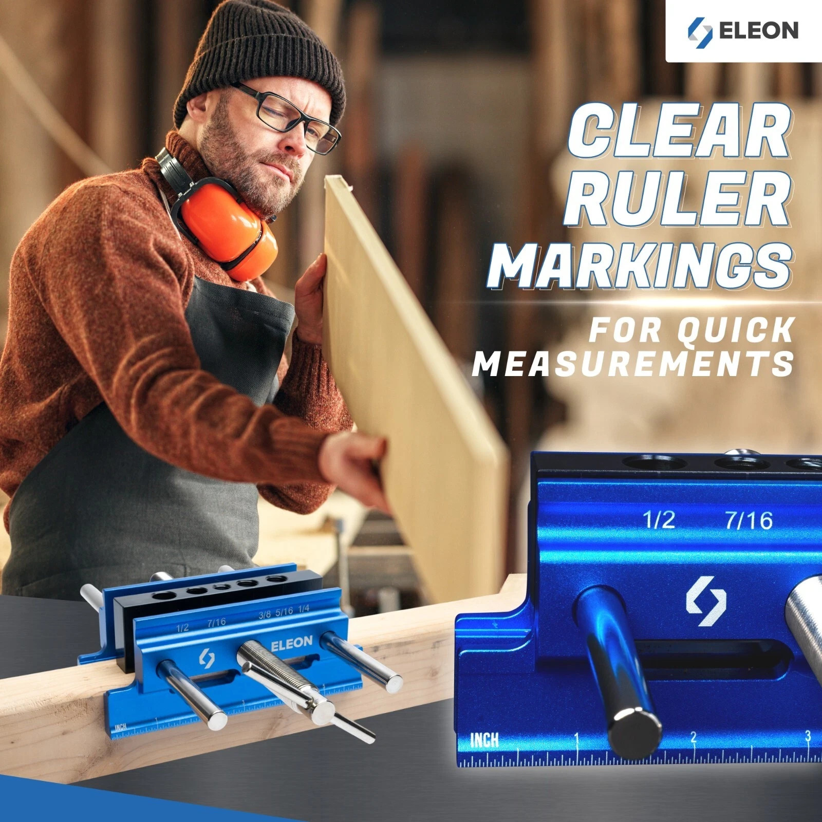 Self Centering Dowel Jig with Elongated Jaws and Extra Wide Clamp - Woodworking