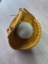 yellow leather ball glove