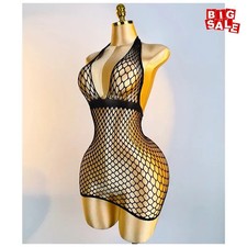 Sexy Fishnet Bikini Cover Up Hollow Out Sheer Mesh Bodycon Dress Women Summer