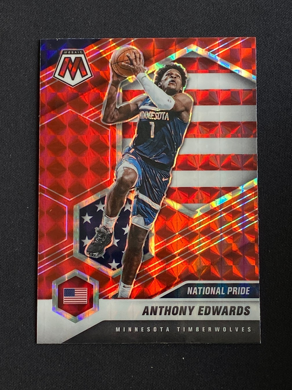 Anthony Edwards 2020-21 Panini Mosaic National Pride Red #252