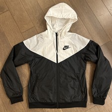 Nike Sportswear Women s Windrunner Black/White Hooded Jacket Size S