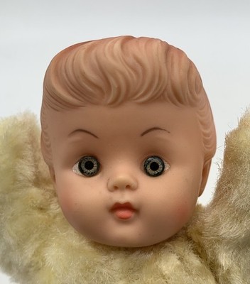 Cuddle Toys Doll 8  Douglas Styled Rubber Head Yellow Plush Body Vintage Child