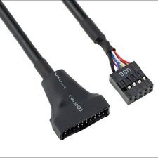 USB 3.0 To USB 2.0 Header Adapter Cable 19Pin Male To 9Pin Female 0.5ft Cord