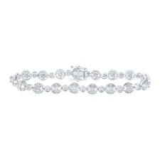 Sterling Silver Diamond Women's 7mm D/C Round Link Tennis Bracelet 1/3 CT 7"