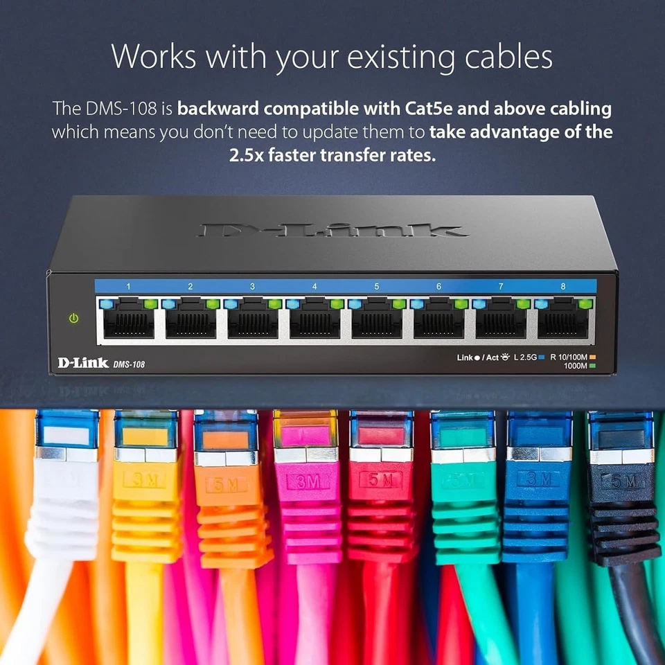 8-Port 2.5GB Unmanaged Gaming Switch with 8 x 2.5G - Multi-Gig, Network, Fanl... - Image 3 of 4