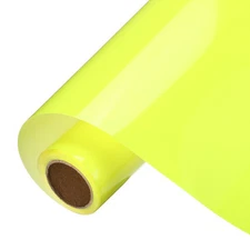 Fluorescent Yellow Permanent Vinyl, 12 Inch x 8ft Adhesive Vinyl Roll